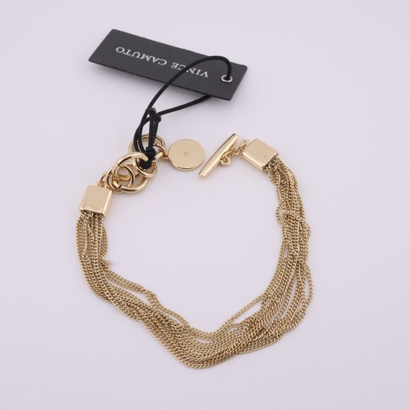 Women's Vince Camuto Toggle Chain Bracelet Gold‎ Plated Fashion Jewelry - Picture 3 of 7